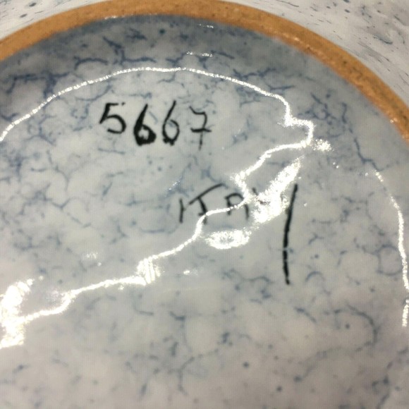 VTG Mid Century Italian Iris Ruffled Edge Bowl Art Pottery Hand Painted Hi Gloss - Picture 5 of 7